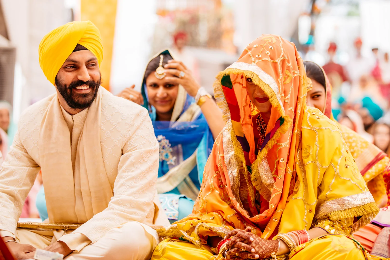 Groom laughing